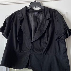 Black latch hook cover up with ribbon gathered sides